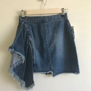 🍭 Blank NYC The Blues Draped Denim Skirt